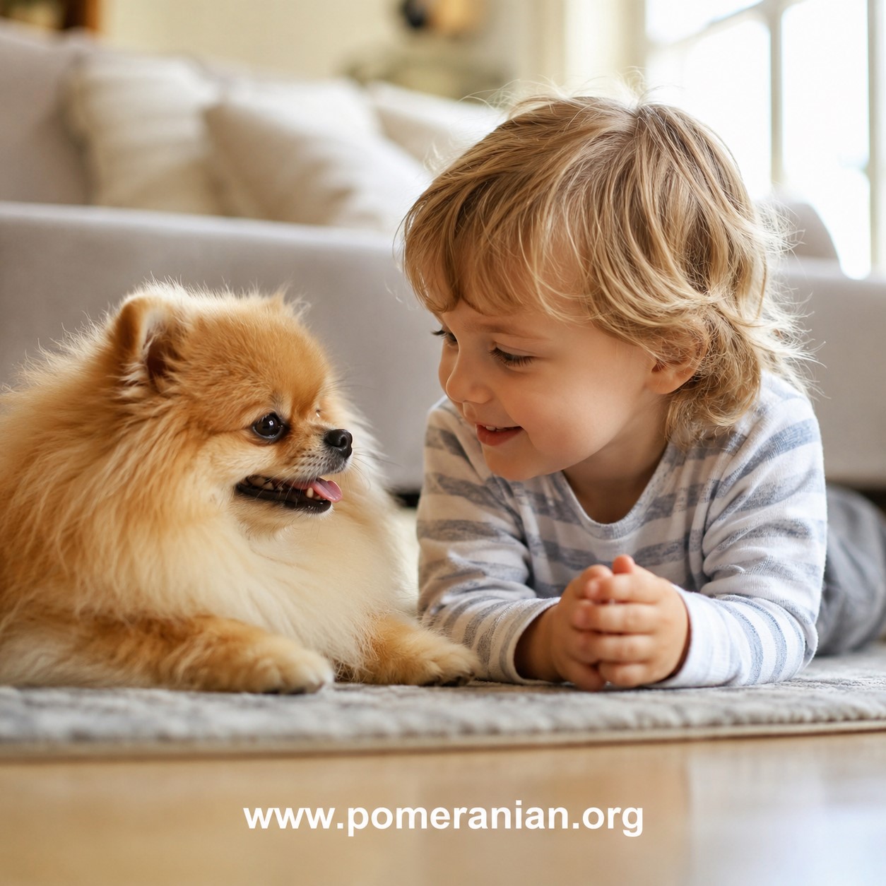 Pomeranian and baby