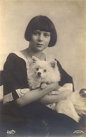 Princess Ileana of Romania and her Pomeranian
