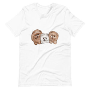 3 Pomeranian Short-Sleeve Unisex T-Shirt - PomWorld.Com