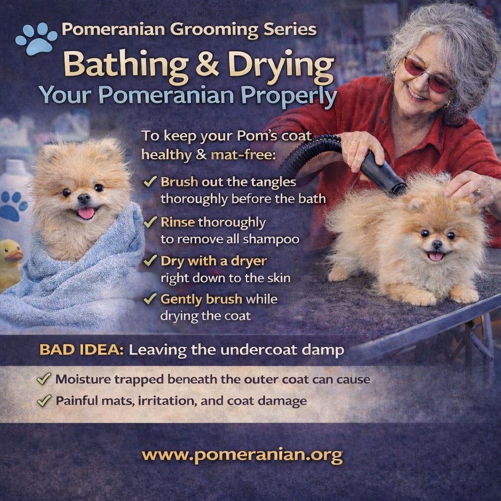 How to bathe and dry a Pomeranian