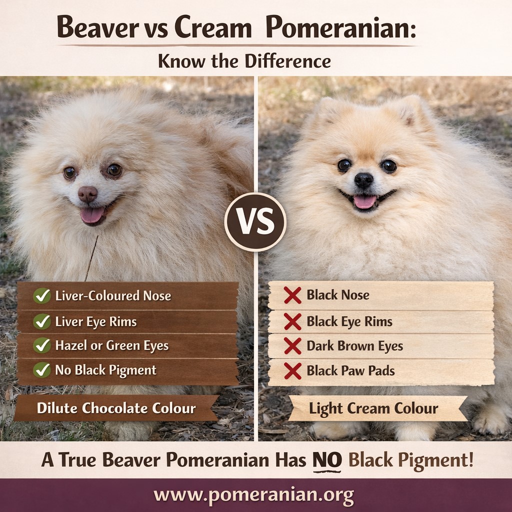 Beaver Pomeranian vs Cream Pomeranian