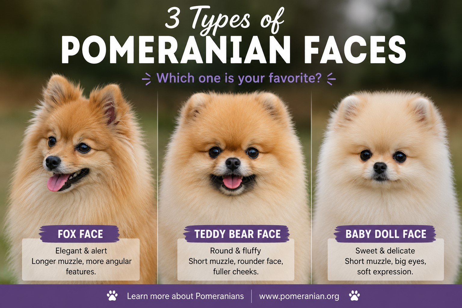 3 Types of Pomeranian Faces