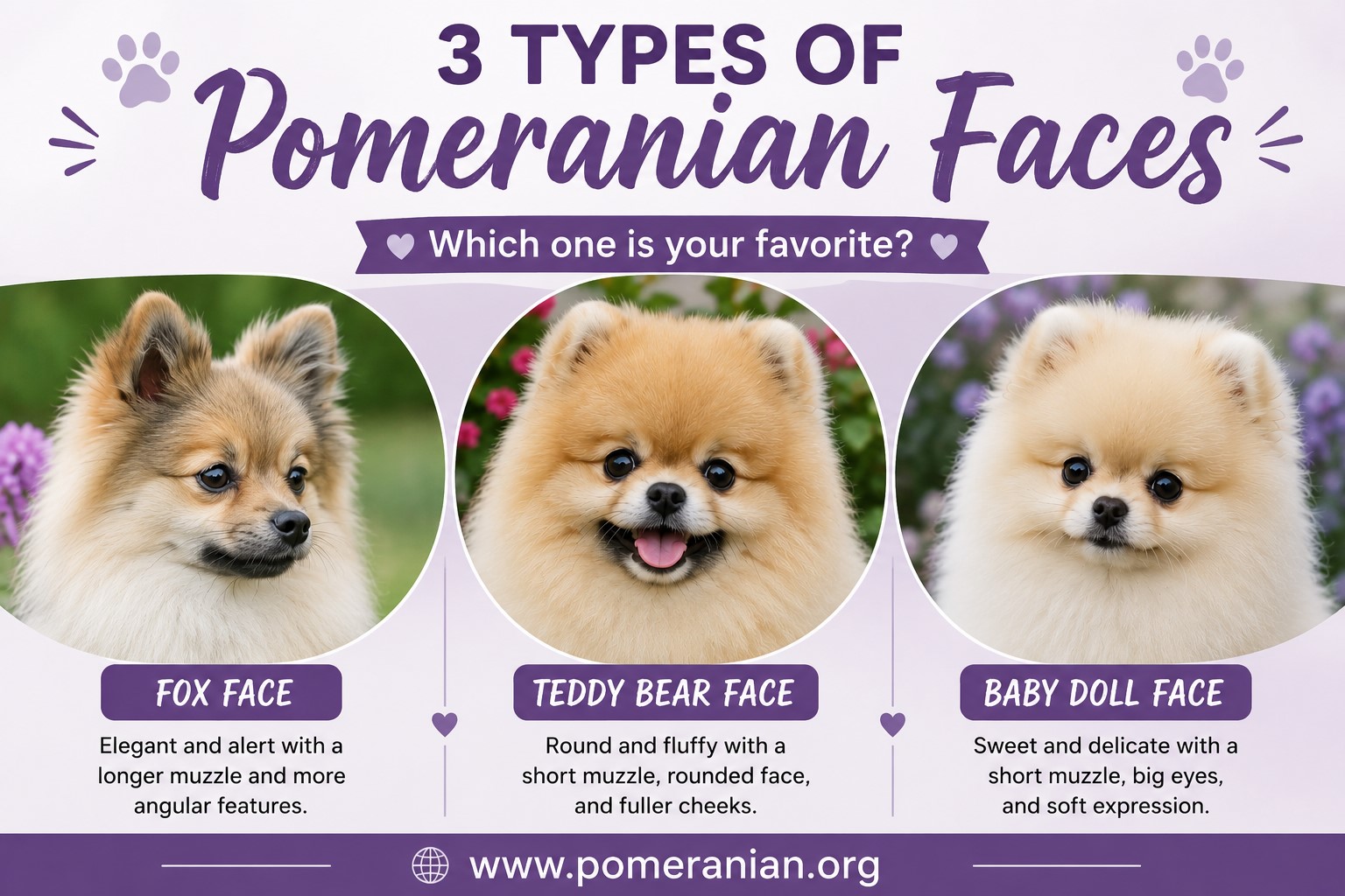 3 Types of Pomeranian Faces