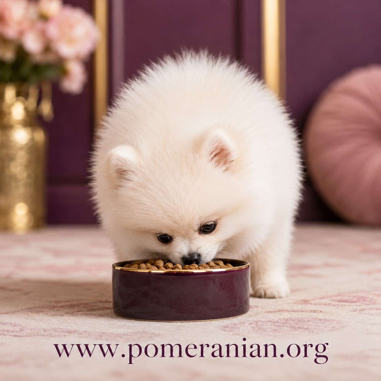 Pomeranian Puppy Feeding